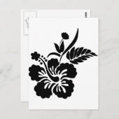 白黒ハワイアン花 ポストカード (正面/裏面)