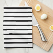 白黒ハンドタストライプオル キッチンタオル (四つ折り)