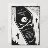 白黒ハンドドロウィッドコヒョウハローウィンパーティ 招待状 (正面)