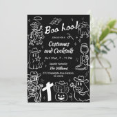 白黒ハンドドロッドカウボーイハローウィンパーティ 招待状 (スタンド正面)