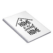 白黒ハンドドロードホームスウィートホーム引用文 ノートブック (右側)