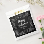 白黒ハンドドロー予測できなドードルハロウィーン フェイバーバッグ (封をした状態)