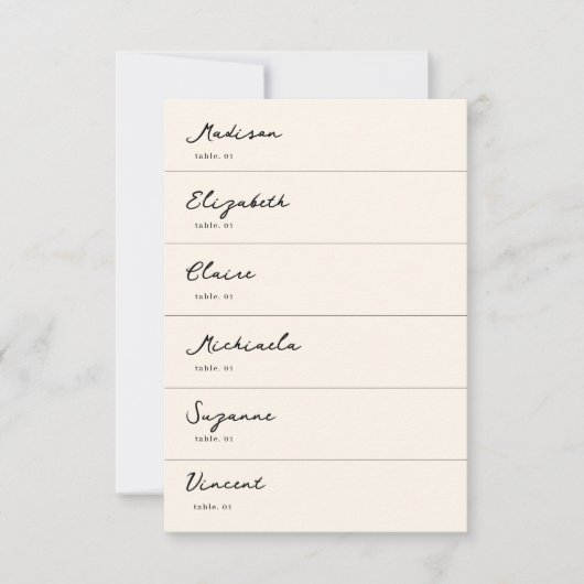 白黒ハンドドロー結婚ド座席表DIY 招待状 (正面)