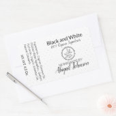 白黒ハンドメイド自家製ソープ |ギフトラベル 長方形シール (封筒)