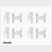 白黒ハンドメイド自家製ソープ |ギフトラベル 長方形シール (シート)