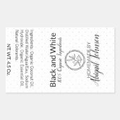 白黒ハンドメイド自家製ソープ |ギフトラベル 長方形シール (正面)