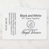 白黒ハンドメイド自家製ソープ |スクラブラベル フードラベル (シングルラベル)