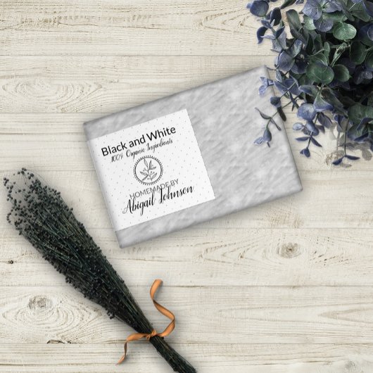 白黒ハンドメイド自家製ソープ |スクラブラベル フードラベル