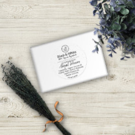 白黒ハンドメイド自家製バス&体ラベル ラウンドシール