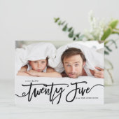 白黒ハンドレタリングハッピーニューイヤー写真 シーズンカード (スタンド正面)