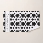 白黒ハートとボールスポーツテニスおもしろい ハンドタオル (ハンドタオル)