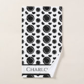 白黒ハートとボールスポーツテニスおもしろい ハンドタオル (ハンドタオル)