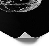 白黒ハートの人間のプリント ポスター (角)