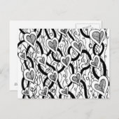 白黒ハートはがき ポストカード (正面/裏面)