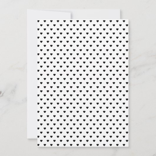 白黒ハートはパーティー後ずっと幸せに 招待状 (裏面)