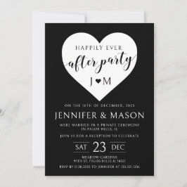 白黒ハートはパーティー後ずっと幸せに 招待状