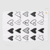 白黒ハートゴルフタオル ゴルフタオル (横)