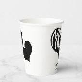 白黒ハートシェイプ結婚ズ 紙コップ (右)