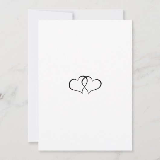 白黒ハートシンプル結婚式招待状 招待状 (裏面)