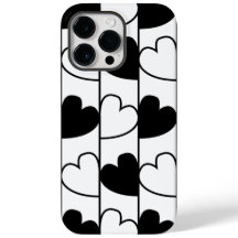 白黒ハートストライプパターン