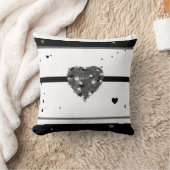 白黒ハートデザイン クッション (ブランケット)