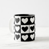 白黒ハートバレンタインデー ツートーンマグカップ (正面左)