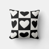 白黒ハートバレンティーンズデイデコール クッション (正面)