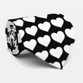 白黒ハートパターンタイ ネクタイ (ロール)