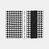 白黒ハートパターン友好 フリースブランケット (正面(横))