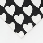 白黒ハートパターン友好 フリースブランケット (角)