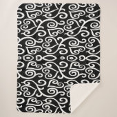 白黒ハートパターン シェルパブランケット (正面)