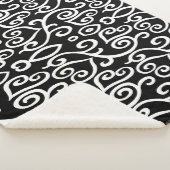 白黒ハートパターン シェルパブランケット (3/4)