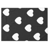 白黒ハートパターン テーブルクロス (正面(横))