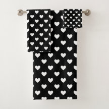 白黒ハートパターン