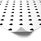 白黒ハートパターン。 ポスター (角)