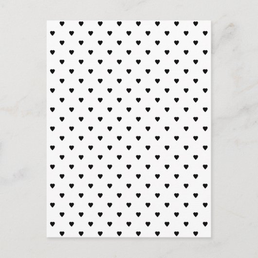 白黒ハートパターン。 ポストカード (正面)