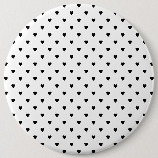 白黒ハートパターン 缶バッジ (正面)