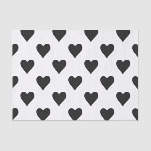白黒ハートパターン 薄葉紙 (正面)