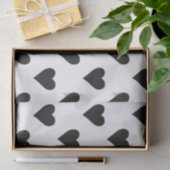 白黒ハートパターン 薄葉紙 (ギフト)