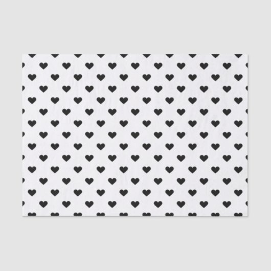 白黒ハートパターン 薄葉紙 (正面)