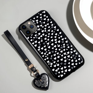 白黒ハートパターンiPhoneケース iPhone 13 Pro Maxケース