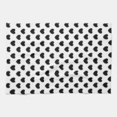 白黒ハートプリント キッチンタオル (横)