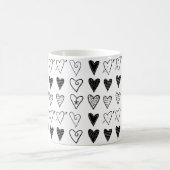 白黒ハートマグ コーヒーマグカップ (中央)