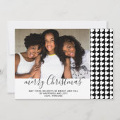 白黒ハートメリークリスマスフォトカード (正面)