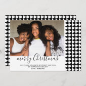 白黒ハートメリークリスマスフォトカード (正面/裏面)