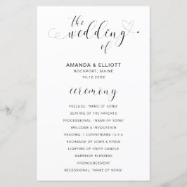 白黒ハートモダン結婚式 プログラム