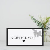 白黒ハートロゴギフト証明書 (スタンド正面)