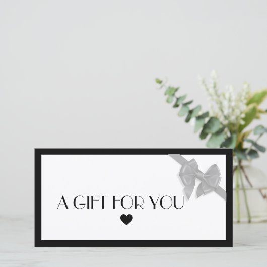 白黒ハートロゴギフト証明書 (スタンド正面)