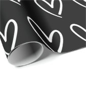 白黒ハートヴァレンティヌデイパターンラブワラ ラッピングペーパー (ロールコーナー)