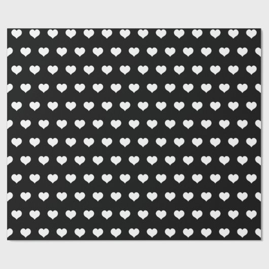 白黒ハートヴァレンティーンズデイパターンラブ ラッピングペーパー (フラット)